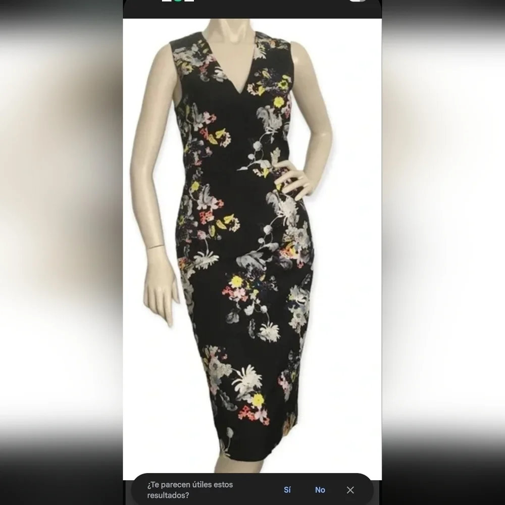 ERDEM Black Floral Midi Dress - Picture 1 of 7